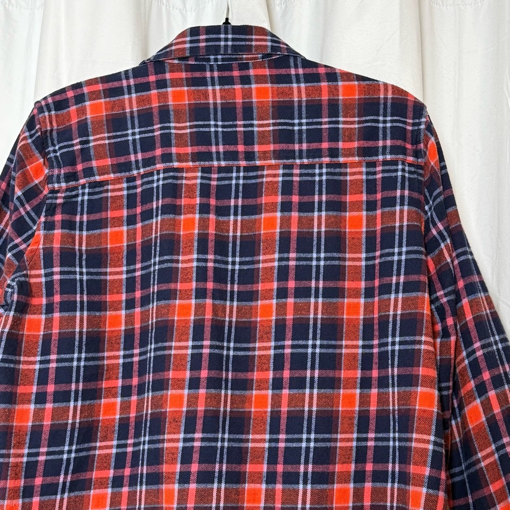 Pact Organic Cotton Plaid Flannel Shirt Womens Medium Blue Red - Picture 9 of 13